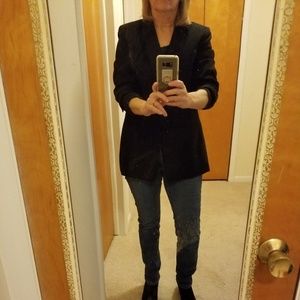 Black striped blazer size 10